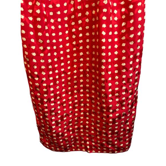 Vintage St. Gillian Silk Dress Size 14 Red Gold - Picture 10 of 10